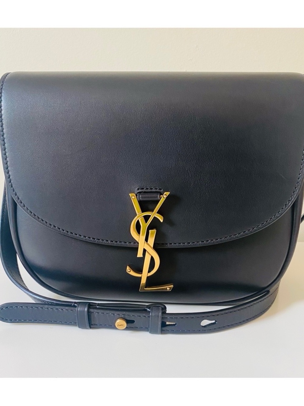 Authentic Saint Laurent YSL Kaia Shoulder Bag - Black Smooth Leather- Medium